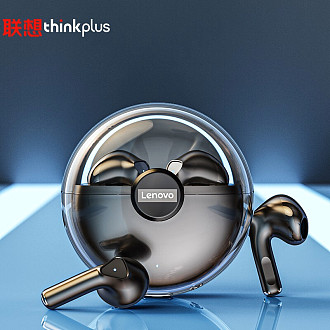 【下单备注颜色】ThinkPlus 联想  真无线蓝牙耳机 LP80  透明果冻仓 半入耳音乐降噪低延迟耳机